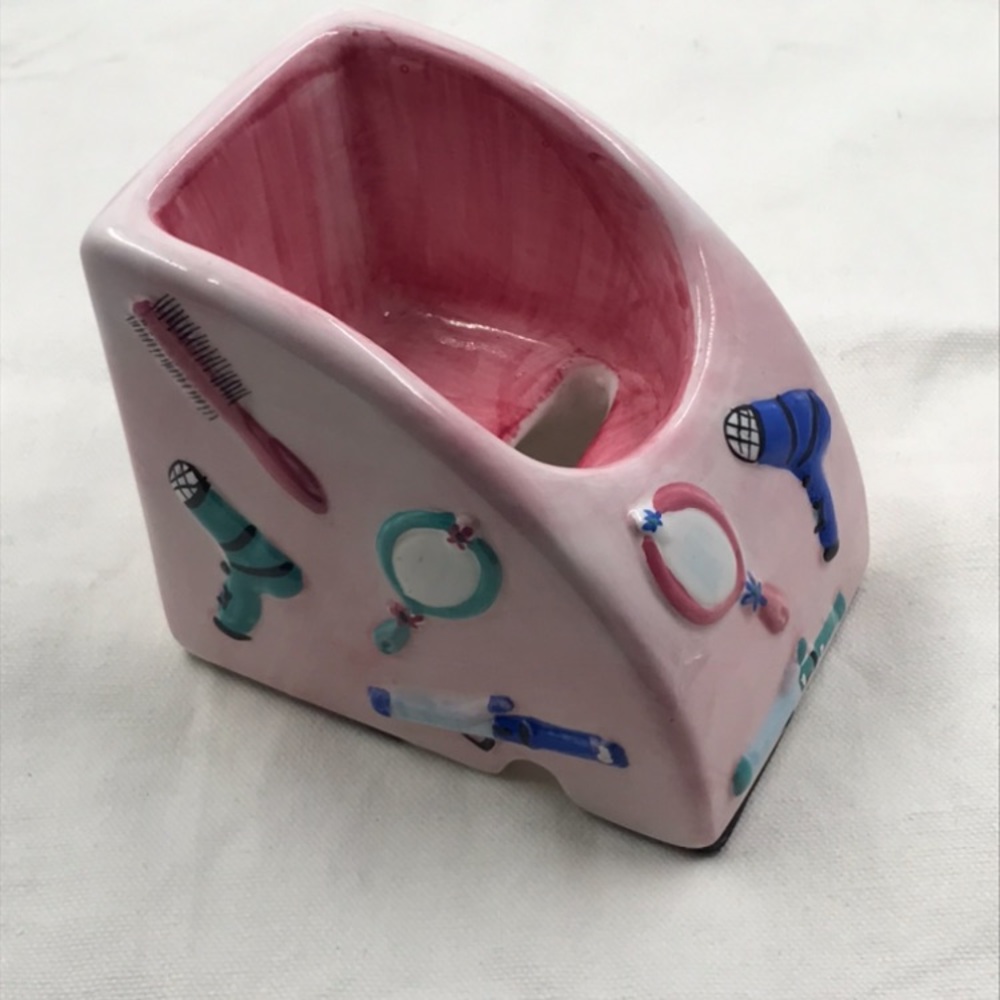 Vintage Ceramic Hair Tools Phone Holder
